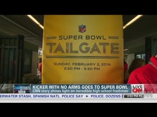 Armless kicker goes to the super bowl