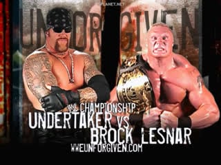 The undertaker vs brock lesnar, wwf unforgiven 2002