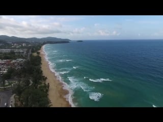 Aerial video shooting of karon beach, phuket, thailand