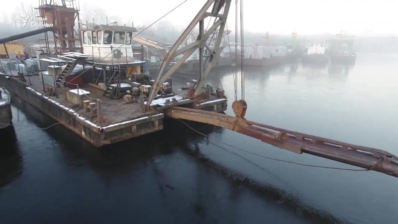 Як бабруйскі рачны порт выглядае на сьвітанку здымкі з дрону