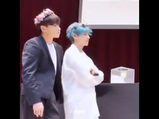 Taehyung realized he was staring so hard jsjsjs and decided to just moved closer to him in