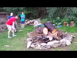 Idiots with gas and bonfires dont mix