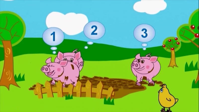 Развивающий мультик ферма чисел цифры для детей учимся считать до 3