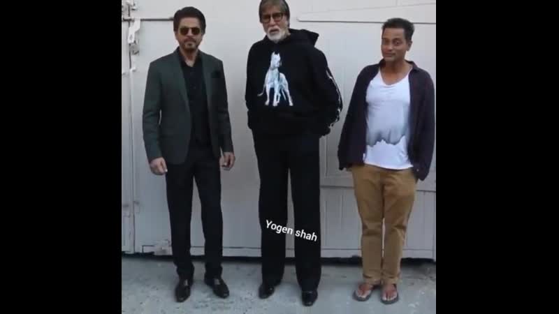Srk and amitabh bachchan with director sujoy ghosh for the promotions of @badlathefilm