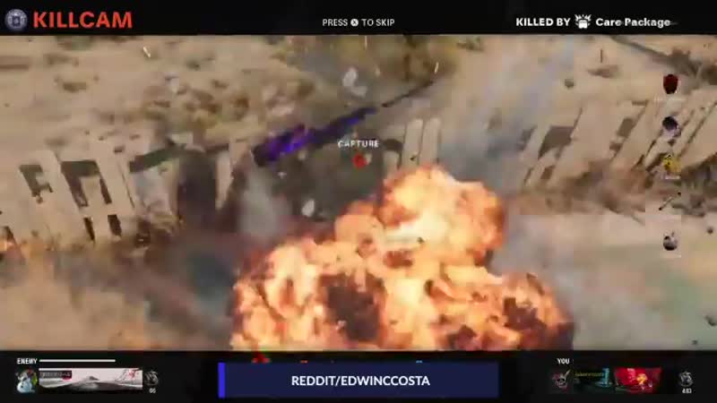 This guy spawning on an explosive care package pretty much sums up my luck