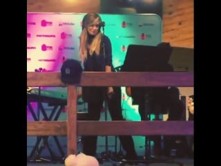 Delta singing a mash up at ''hamish and andy'' snow