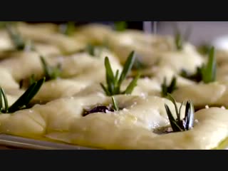 Grape and rosemary focaccia italian cuisine