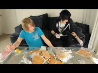 Making a gingerbread house with my digital escape bryan and johnnie