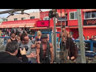 Фотосет возле venice muscle beach с арнольдом шварценеггером и другими именитыми спортсменами