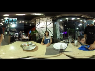 360vr beautiful girl teach u eat oysters