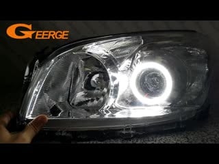 For toyota rav4 2009 2010 2011 2012 projector headlight smd led angel eyes kit day light excellent ultra bright illumination drl