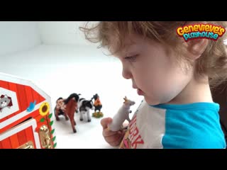 Genevieve learns farm porn names with fun locking barn toy!