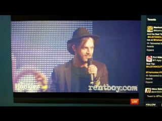 Tayte hanson presenting at the hookies 2015