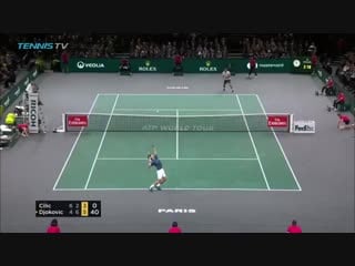 21 on the spin for @djokernole but boy was he pushed hard by marin cilic nole preva