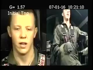 A fighter jet pilot experiencing 7 6 g force