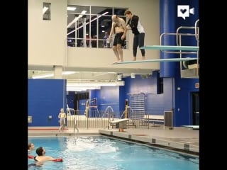 Paralyzed coach takes an exhilarating high dive