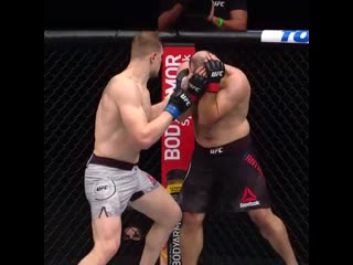 Maxim grishin gets his first win inside the octagon!