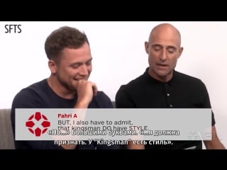 [rus sub] kingsman cast respond to ign comments