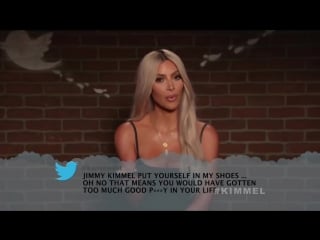 Kim kardashian reads kanye wests mean tweets about jimmy kimmel
