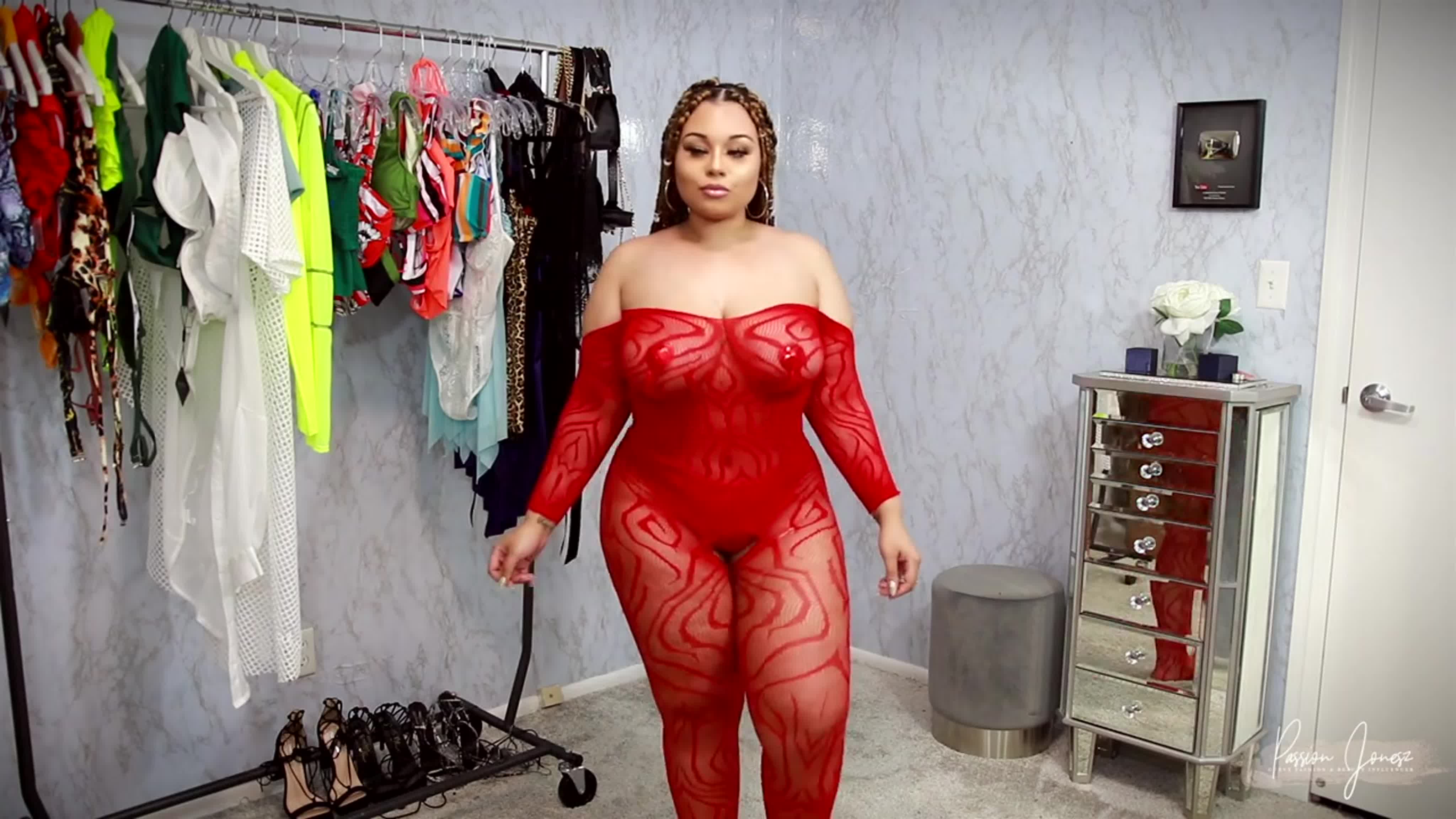 Sexy plus size curvy bodystocking lingerie try on haul BEST XXX TUBE 