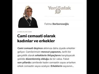 Fatma barbarosoğlu cami cemaati olarak kadınlar ve erkekler