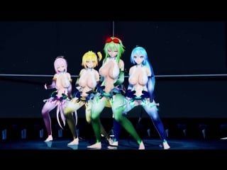 3d mmd sweet tits ass vocaloids miku, luka, gumi, neru hibikase