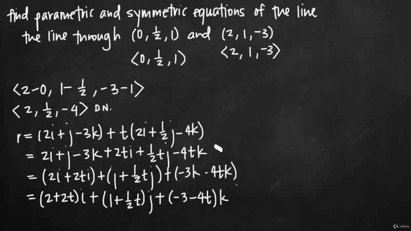 [04 partial derivatives lines and planes] 019 parametric and symmetric equations of a line
