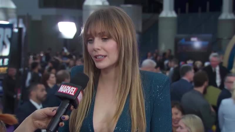 Elizabeth olsen on scarlet witch and vision live at the avengers endgame premiere