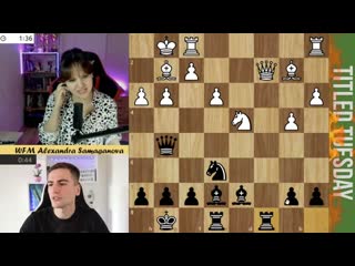 Let me try to trick her! // wfm alexandra samaganova vs im yevhenii yelisieiev #chess