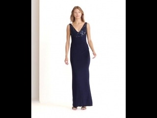 Sequined cowl back jersey gown maxi dresses ralphlaurencom