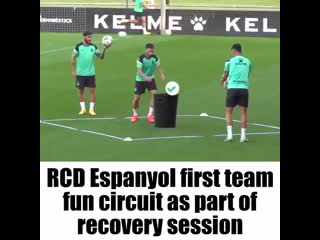 Rcd espanyol first team fun circuit as part of recovery session