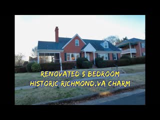 Renovated richmond va brick 5 bdrm home for sale +$799k+