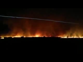 Khan shaykhun outskirts on fire due to air raids, a very important hub for hts al qaeda and other foreign jihadist elements due