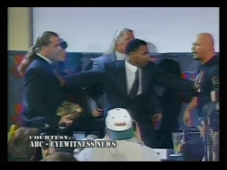 Wrestlemania 14 press conference (stone cold steve austin, shawn michaels, mike tyson)
