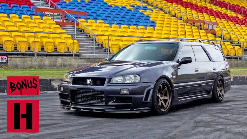 Hoonigan бёрнаут nissan stagea на турбо v8 [bmirussian]