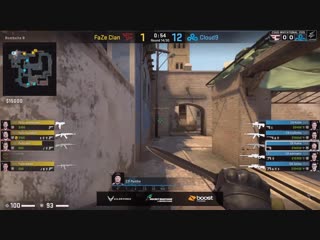 Cloud9 mirage flusha takes 4k on b vs faze elegue invitational