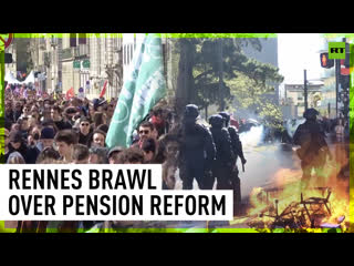 French protesters clash with police following pension reform plan approval