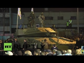 State of palestine gazas own home made tank revealed at al qassam memorial