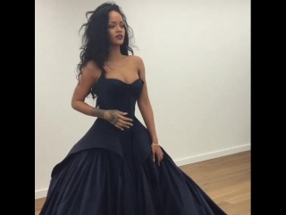 Girls and #gowns ! #zacposen @badgalriri the moment we knew this was the one!