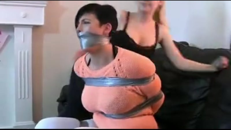 Taped porn video – Girl duct taped gagged by girl