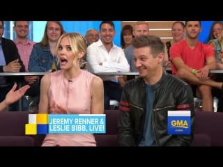Jeremy renner and leslie bibb open up about tag video abc news