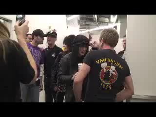 Mick mars phil coleen backstage fender booth namm 2010