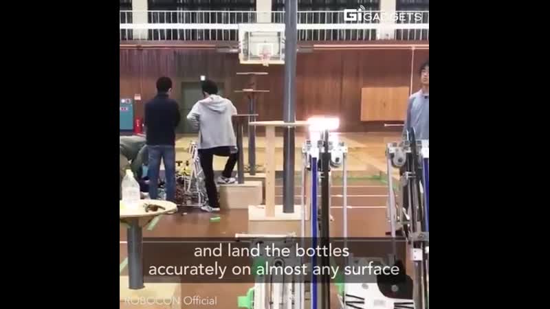 These robots nailed the bottle flip challenge japanese high school students built them for the 2018 robocon robotic competition