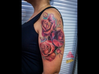 Roses in realism tattoo overview