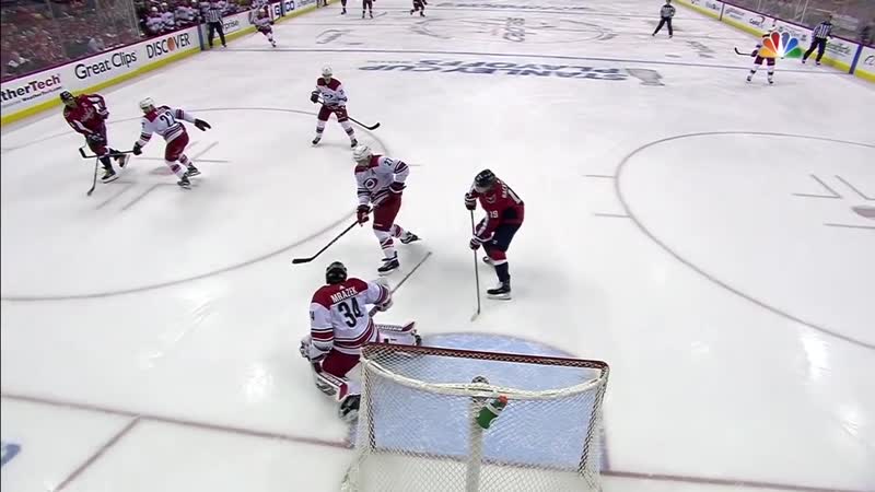 Alex ovechkin pump fakes, feeds nicklas backstrom for tap in goal