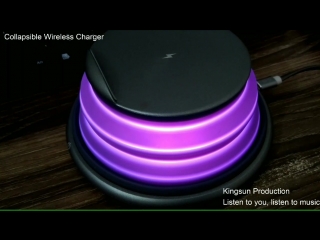 Collapsible wireless charger with touch control mood light