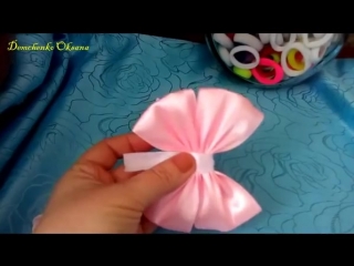 Бантик с розочкой канзаши bow with a rose kanzashi #канзаши