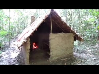 Building a primitive wattle and daub hut from scratch