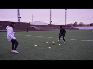 Partner soccer drills passing and receiving тdribbling shooting