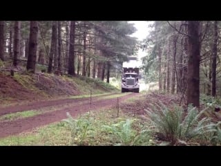 Peterbilt 359 spreading load of rock